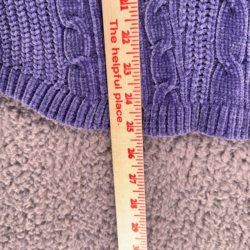 Palette Chenille Cable Knit Sweater Women's M Purple Cozy Soft Textured Pullover